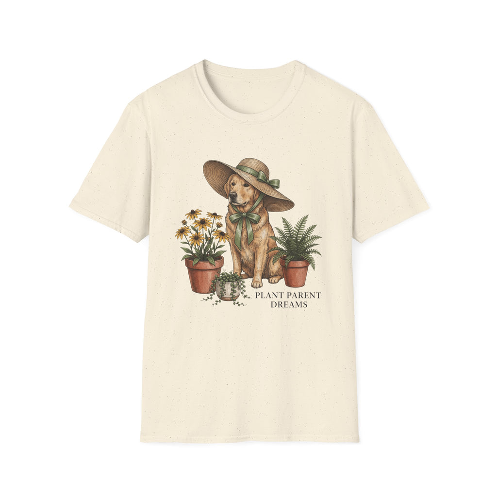 Golden Retriever with Plants Garden T-Shirt