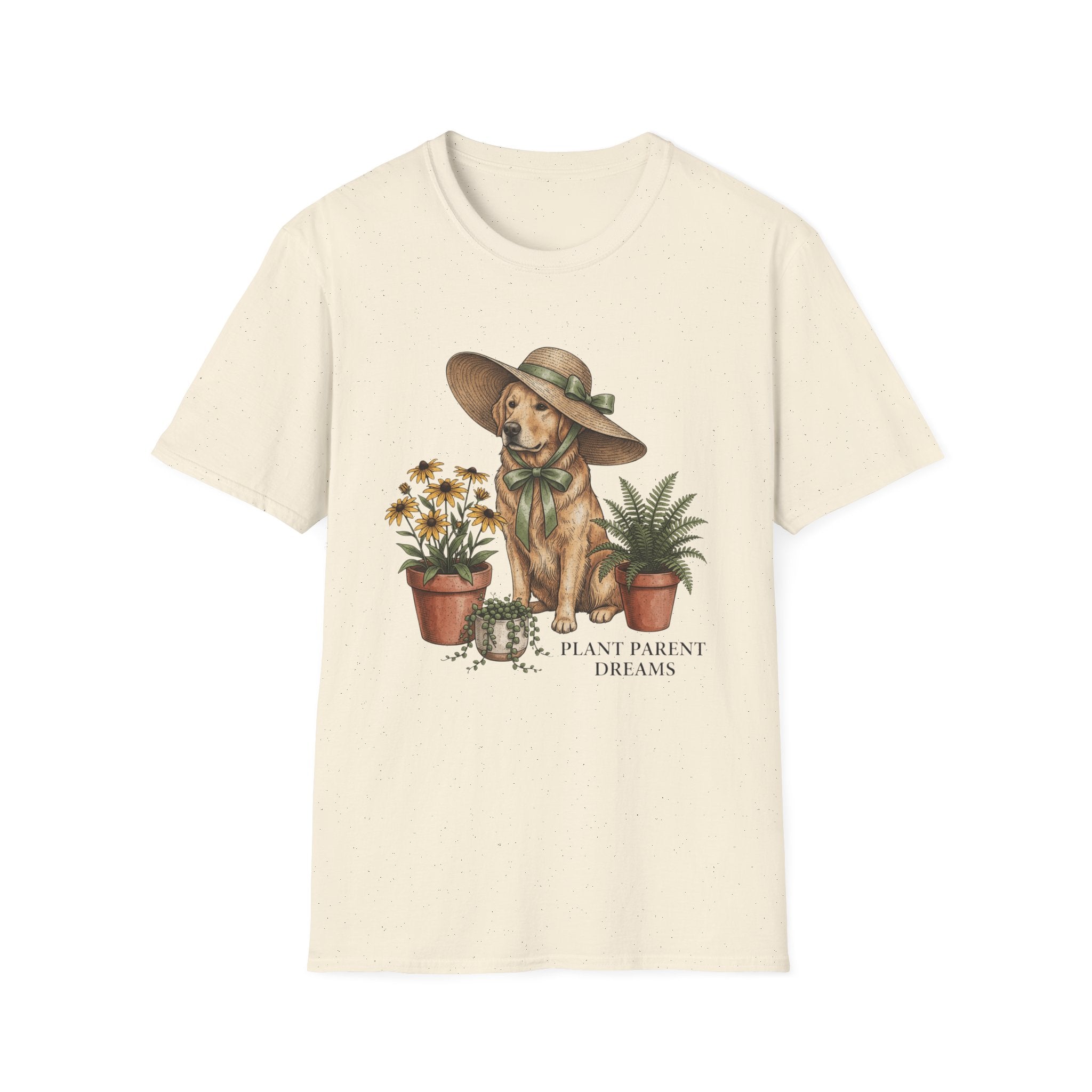 Golden Retriever with Plants Garden T-Shirt