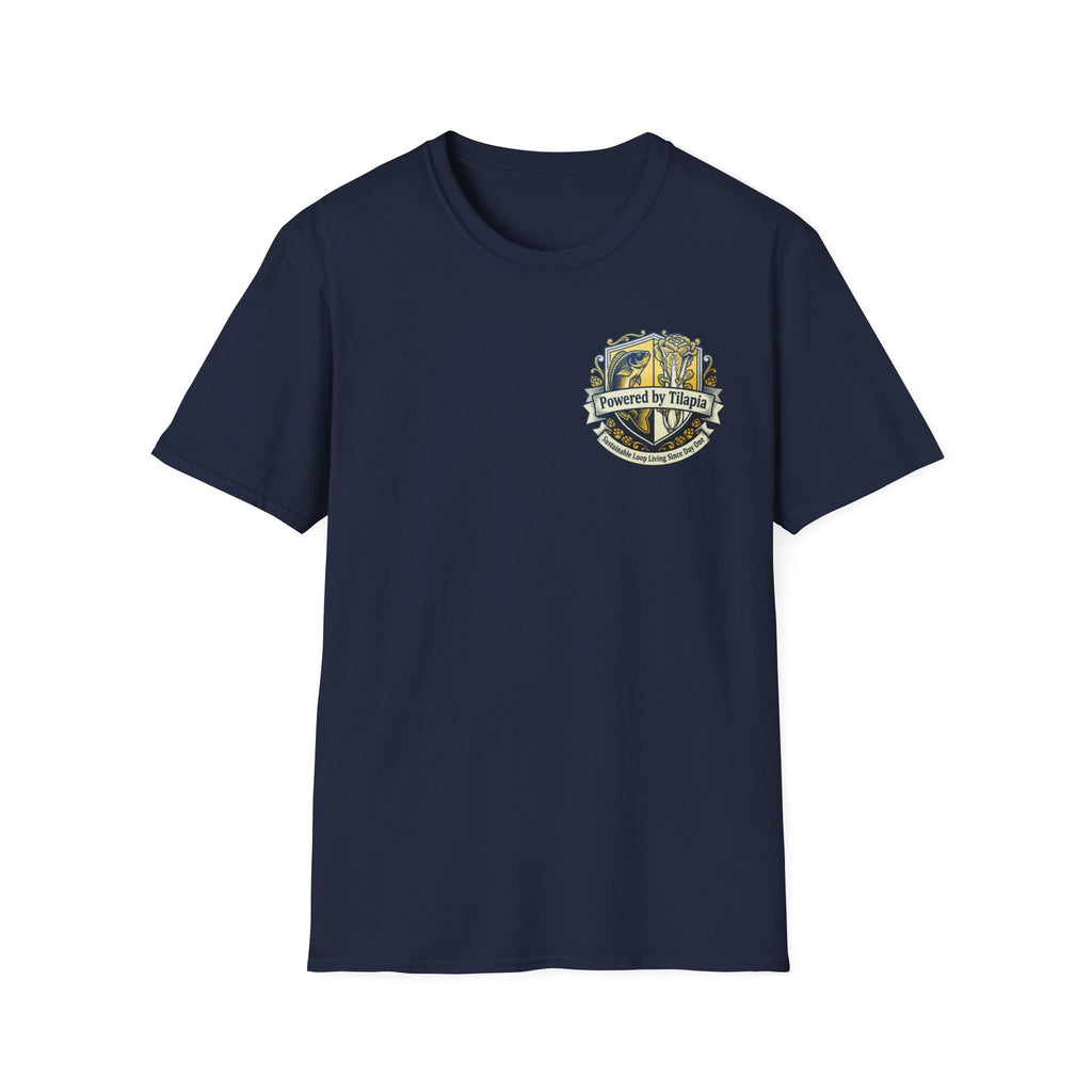 "Powered by Tilapia" Crest Graphic T-Shirt