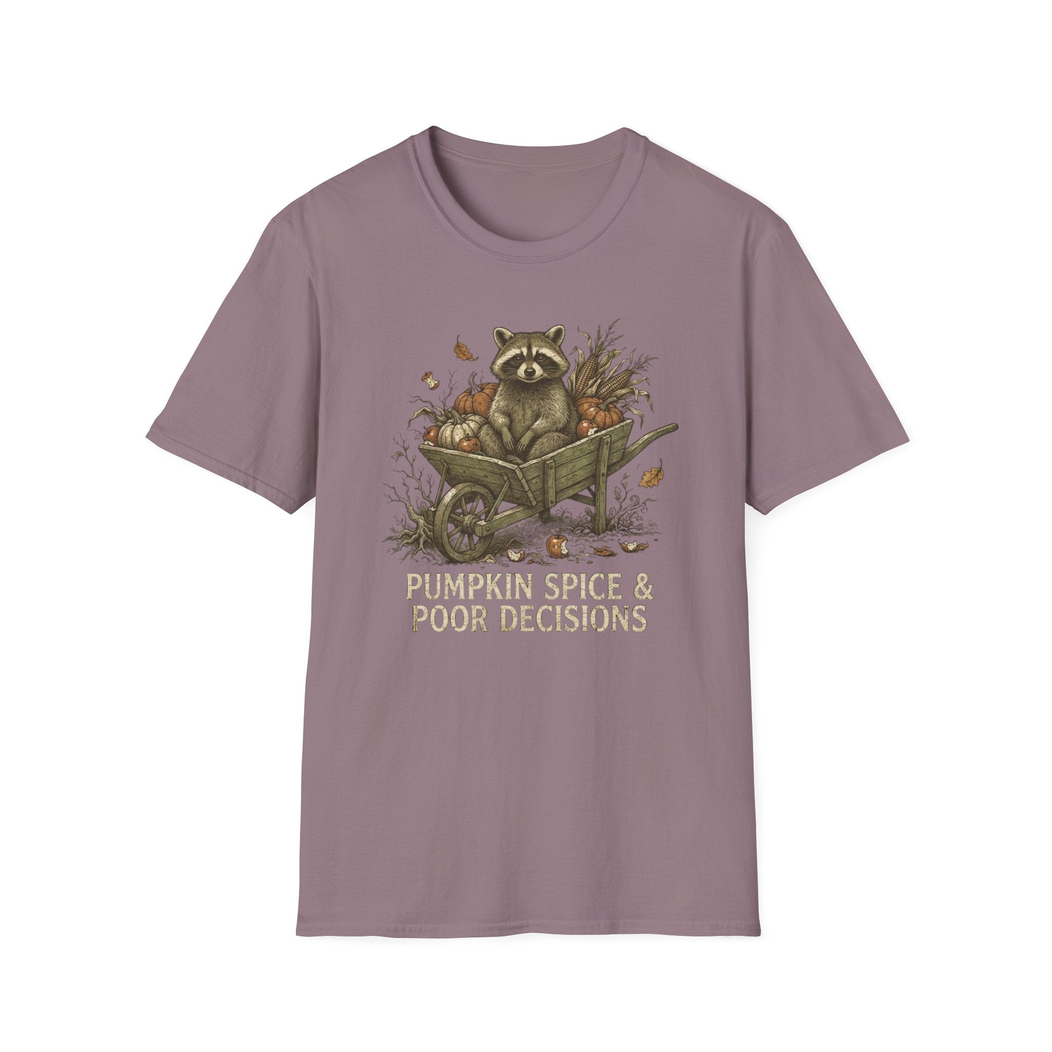 Raccoon Wheelbarrow Pumpkin T-Shirt