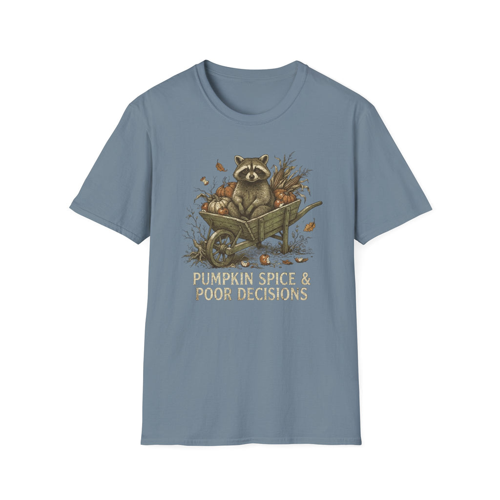 Raccoon Wheelbarrow Pumpkin T-Shirt