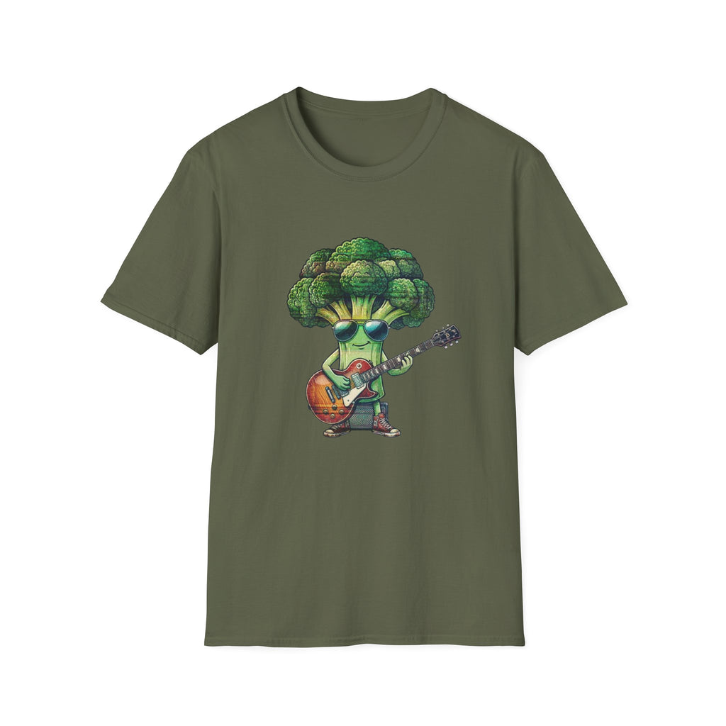 Cool Broccoli Playing Guitar T-Shirt