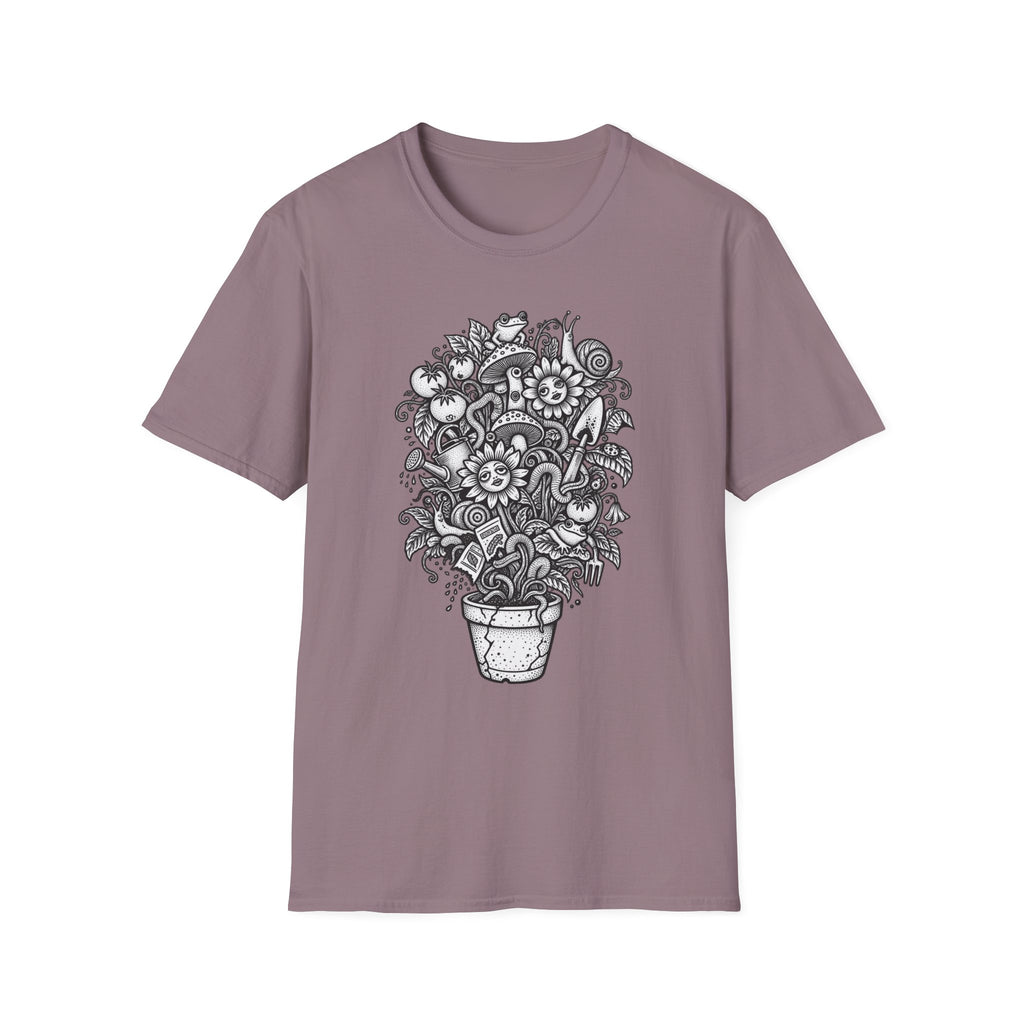 Floral Doodle Potted Plant T-Shirt
