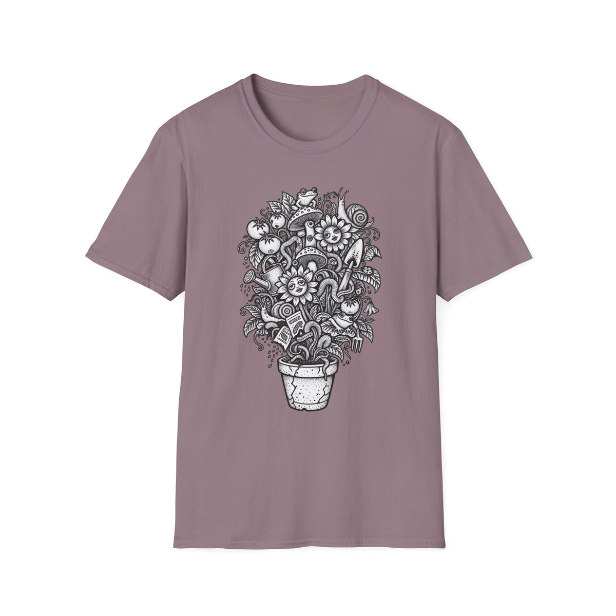 Floral Doodle Potted Plant T-Shirt