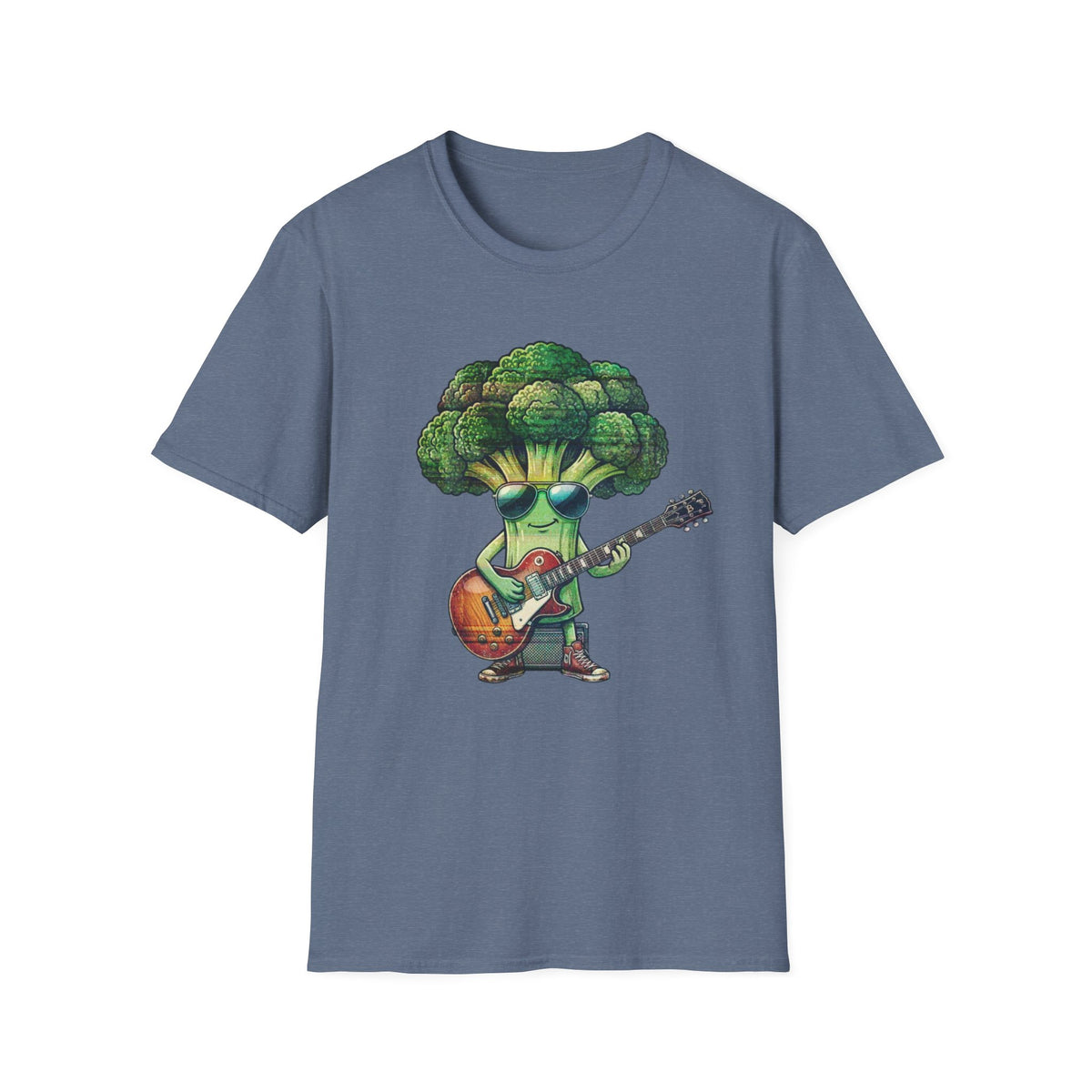 Cool Broccoli Playing Guitar Tee