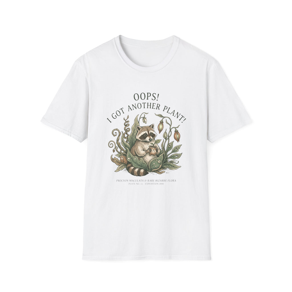 “Oops! I Got Another Plant” Raccoon Botanical Tee
