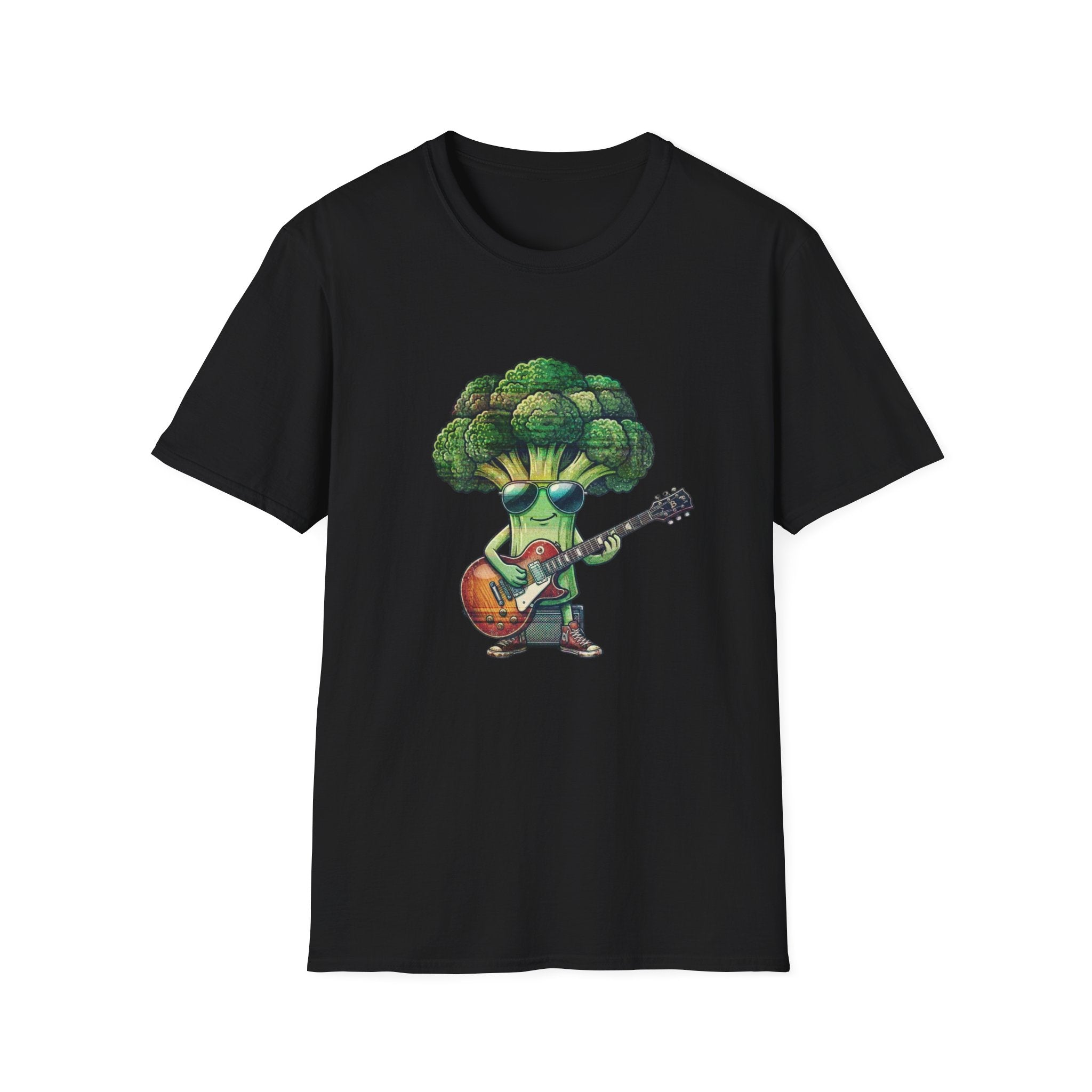 Cool Broccoli Playing Guitar T-Shirt