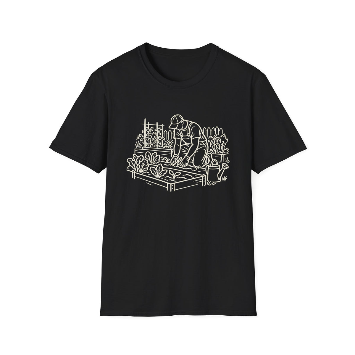 Line Art Vegetable Garden T-Shirt