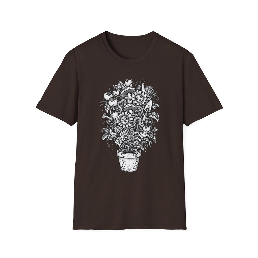 Floral Doodle Potted Plant T-Shirt