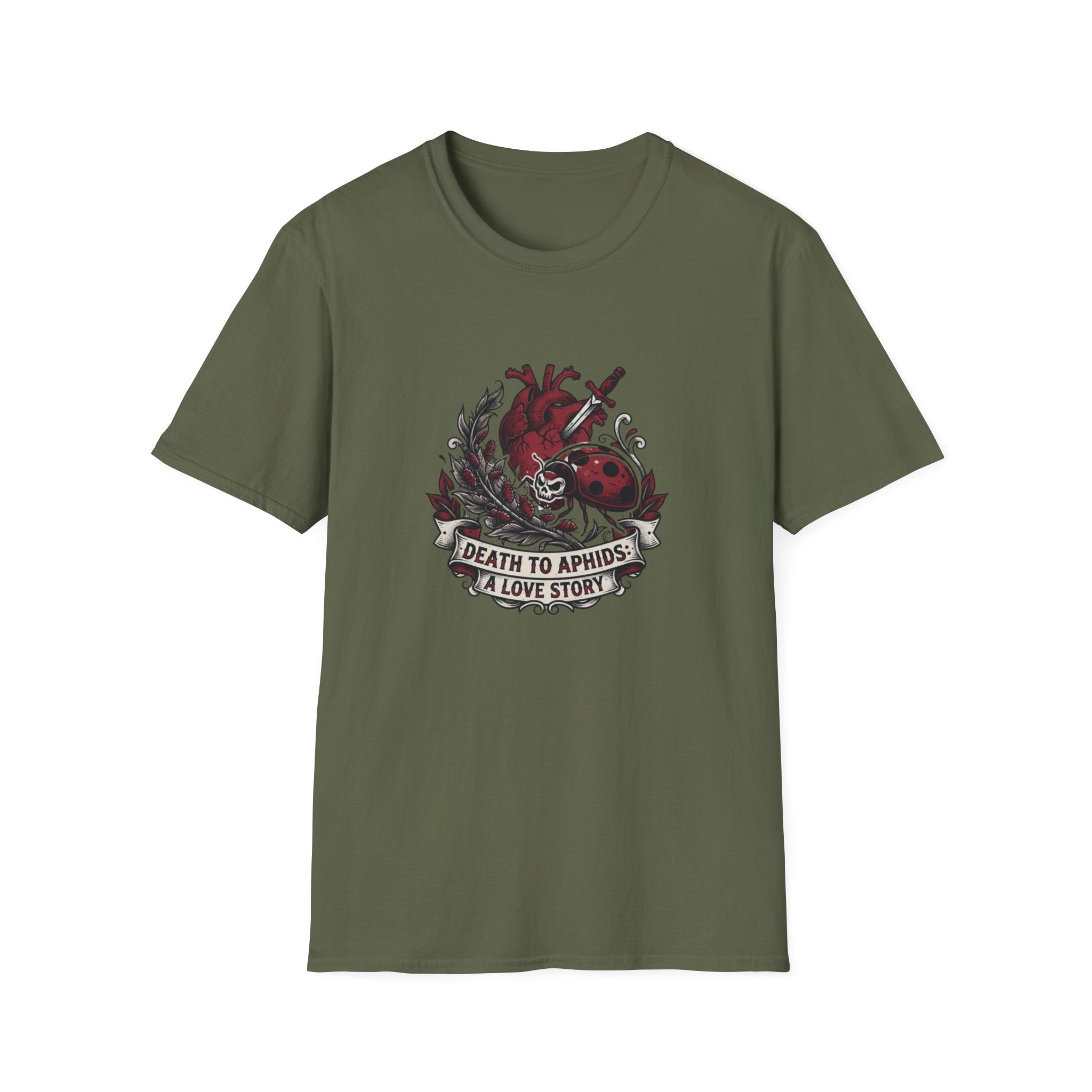 Anatomical Heart & Ladybug Tattoo Design T-Shirt