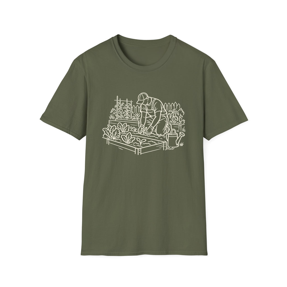 Line Art Vegetable Garden T-Shirt