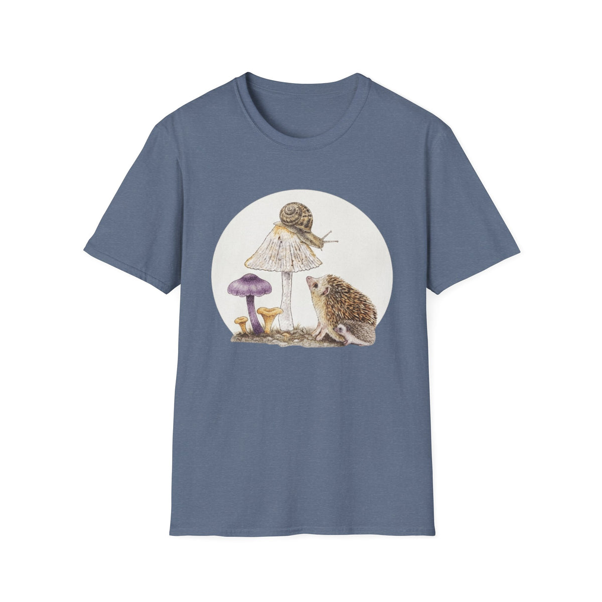 Hedgehog & Snail Mushroom T-Shirt