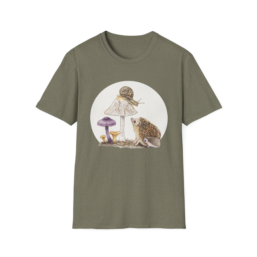 Hedgehog & Snail Mushroom T-Shirt