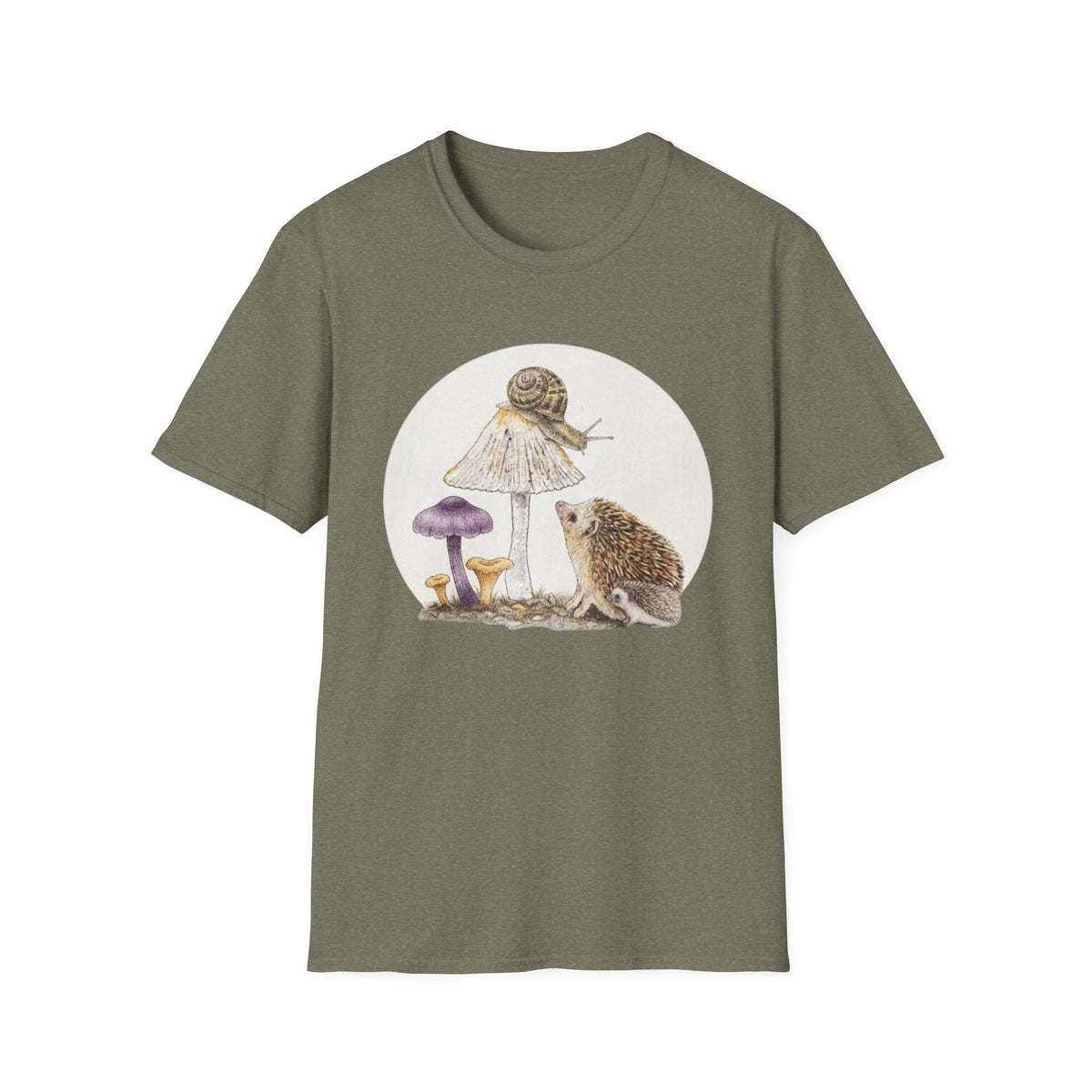 Hedgehog & Snail Mushroom T-Shirt