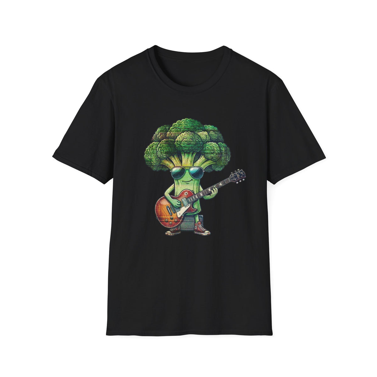 Cool Broccoli Playing Guitar Tee