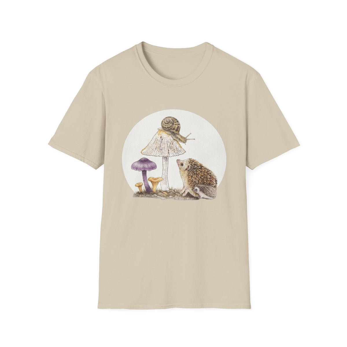 Hedgehog & Snail Mushroom T-Shirt