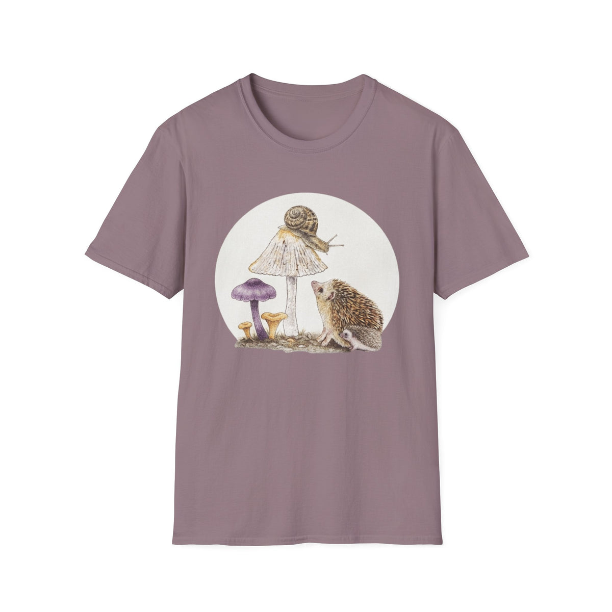 Hedgehog & Snail Mushroom T-Shirt