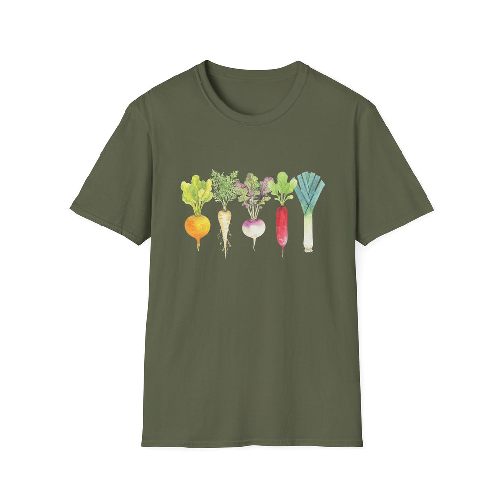 Watercolor Root Veggies Graphic T-Shirt