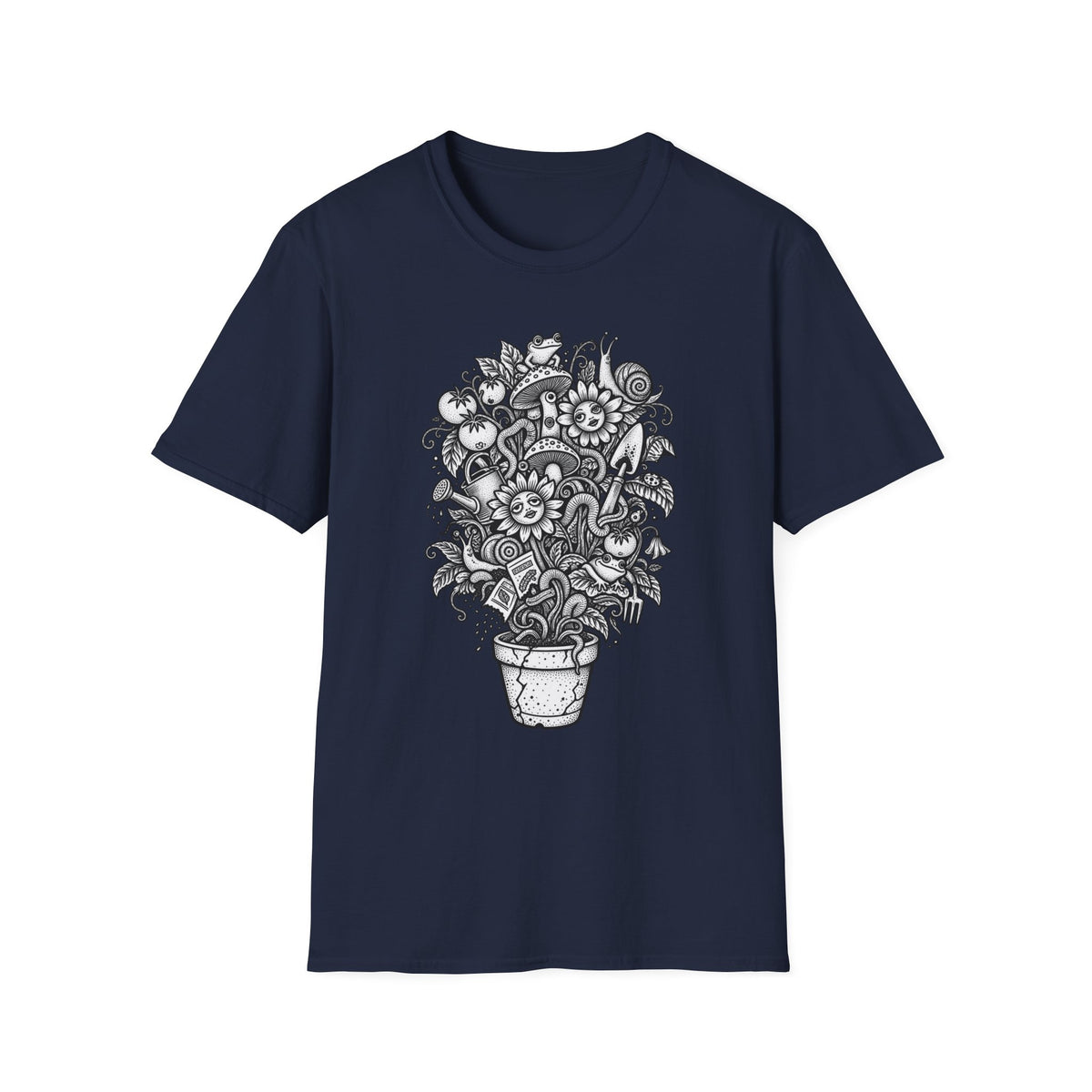 Floral Doodle Potted Plant T-Shirt