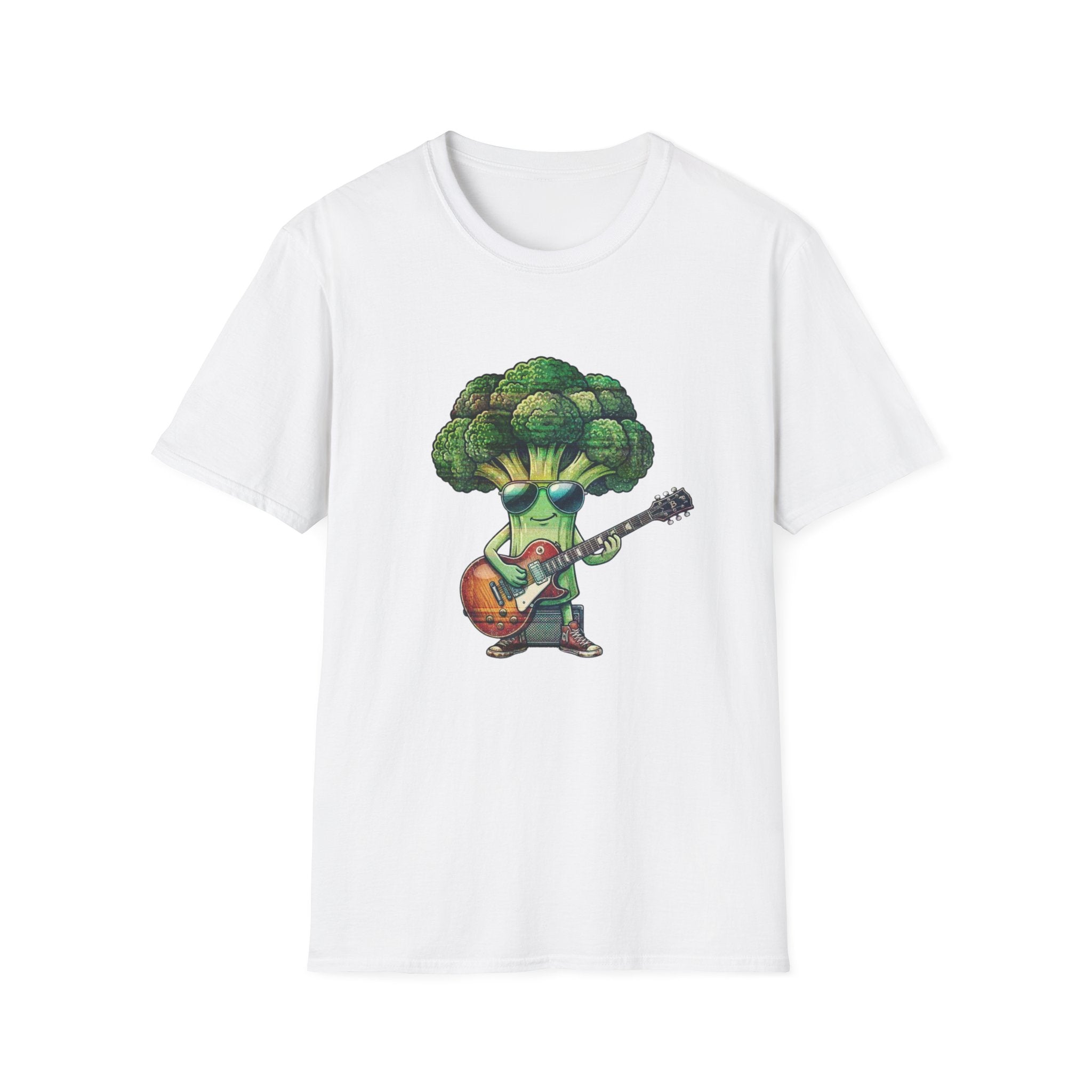 Cool Broccoli Playing Guitar T-Shirt