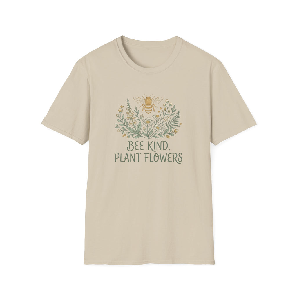 'Bee Kind, Plant Flowers' Floral Bee T-Shirt