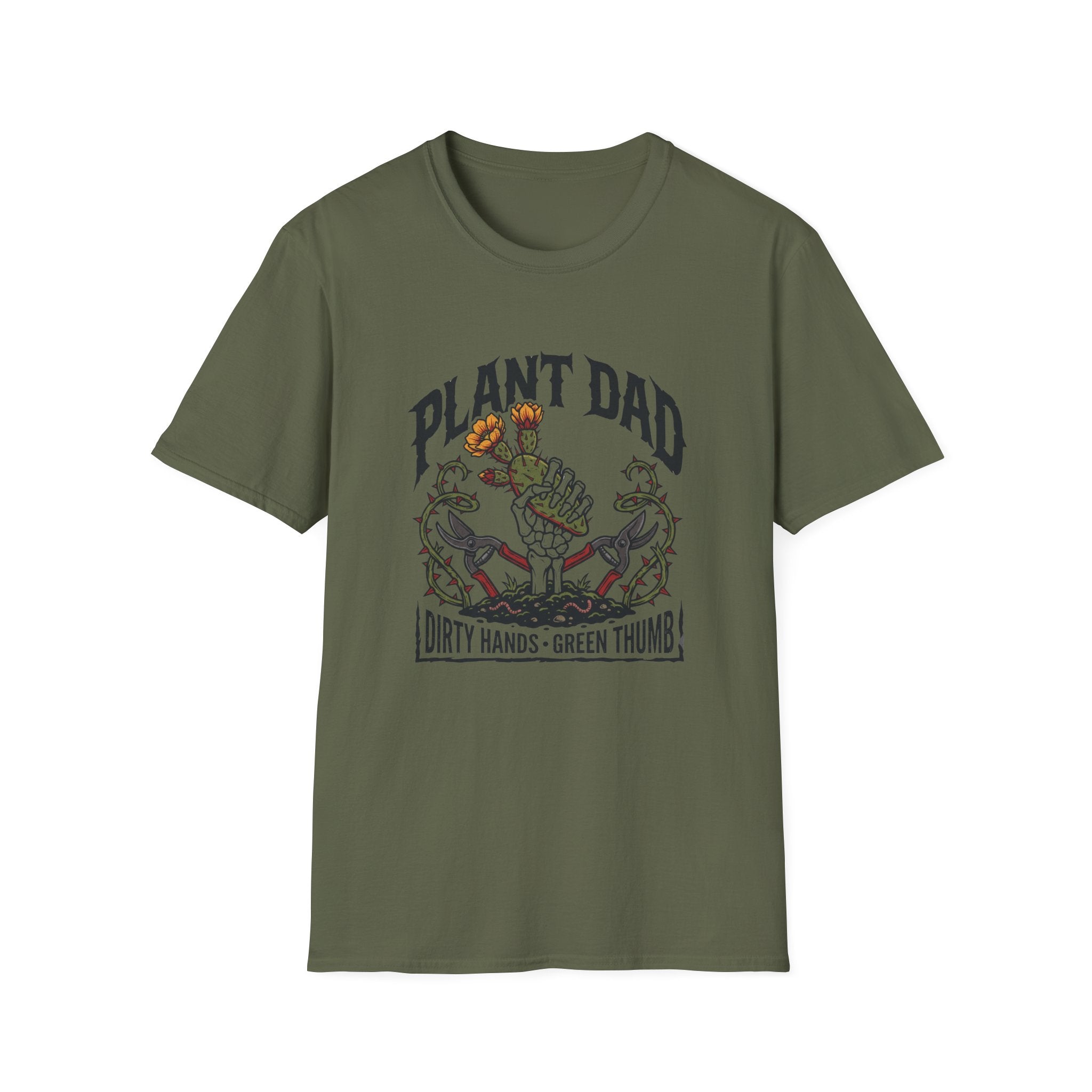 Skeleton Hand Holding Succulent, Plant Dad T-Shirt