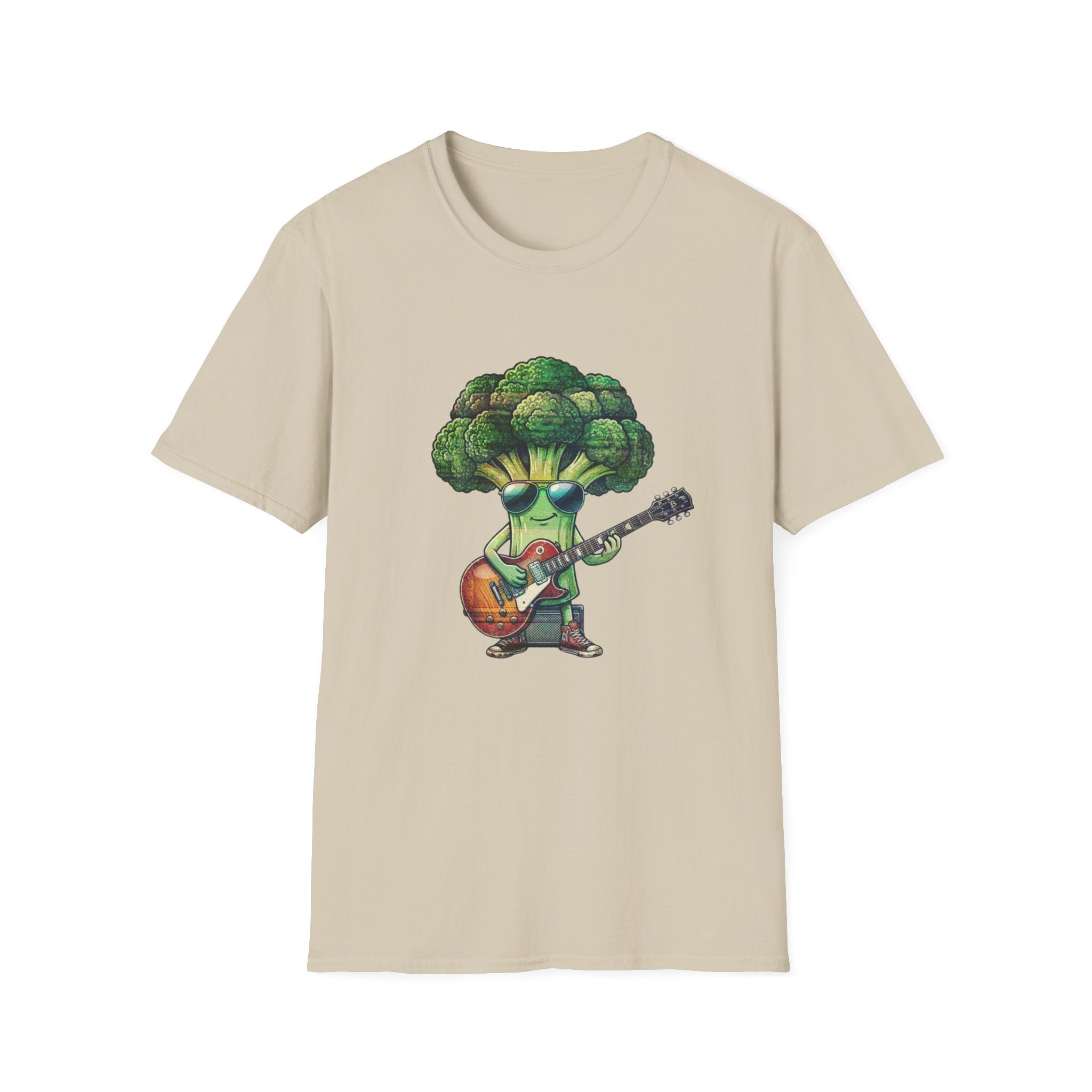 Cool Broccoli Playing Guitar T-Shirt