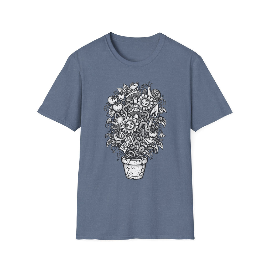 Floral Doodle Potted Plant T-Shirt