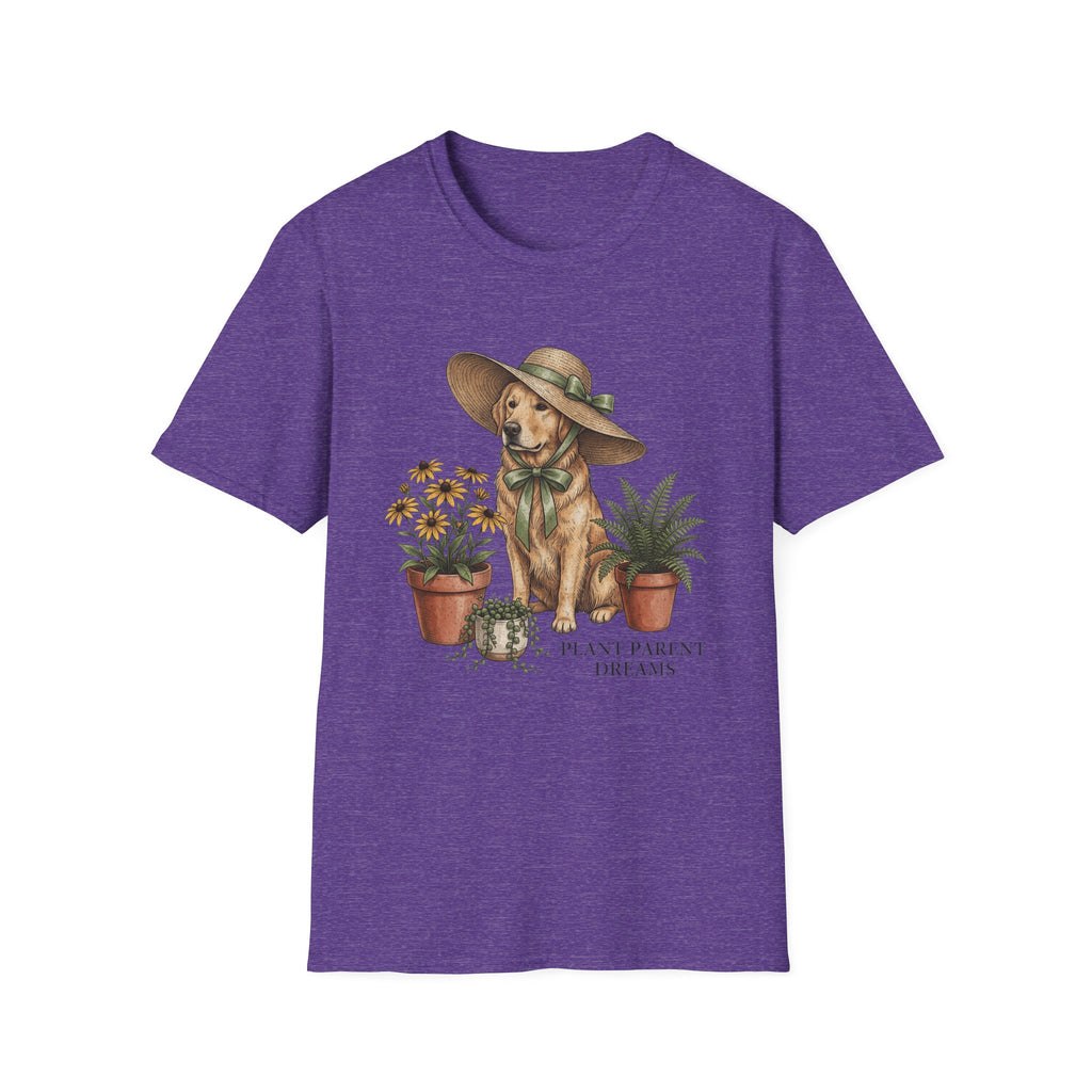 Golden Retriever with Plants Garden T-Shirt