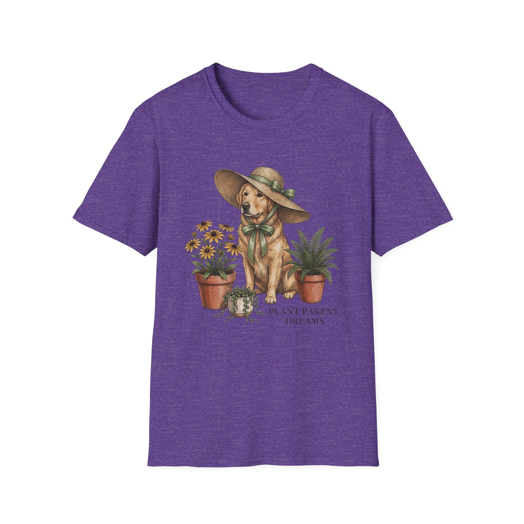 Golden Retriever with Plants Garden T-Shirt