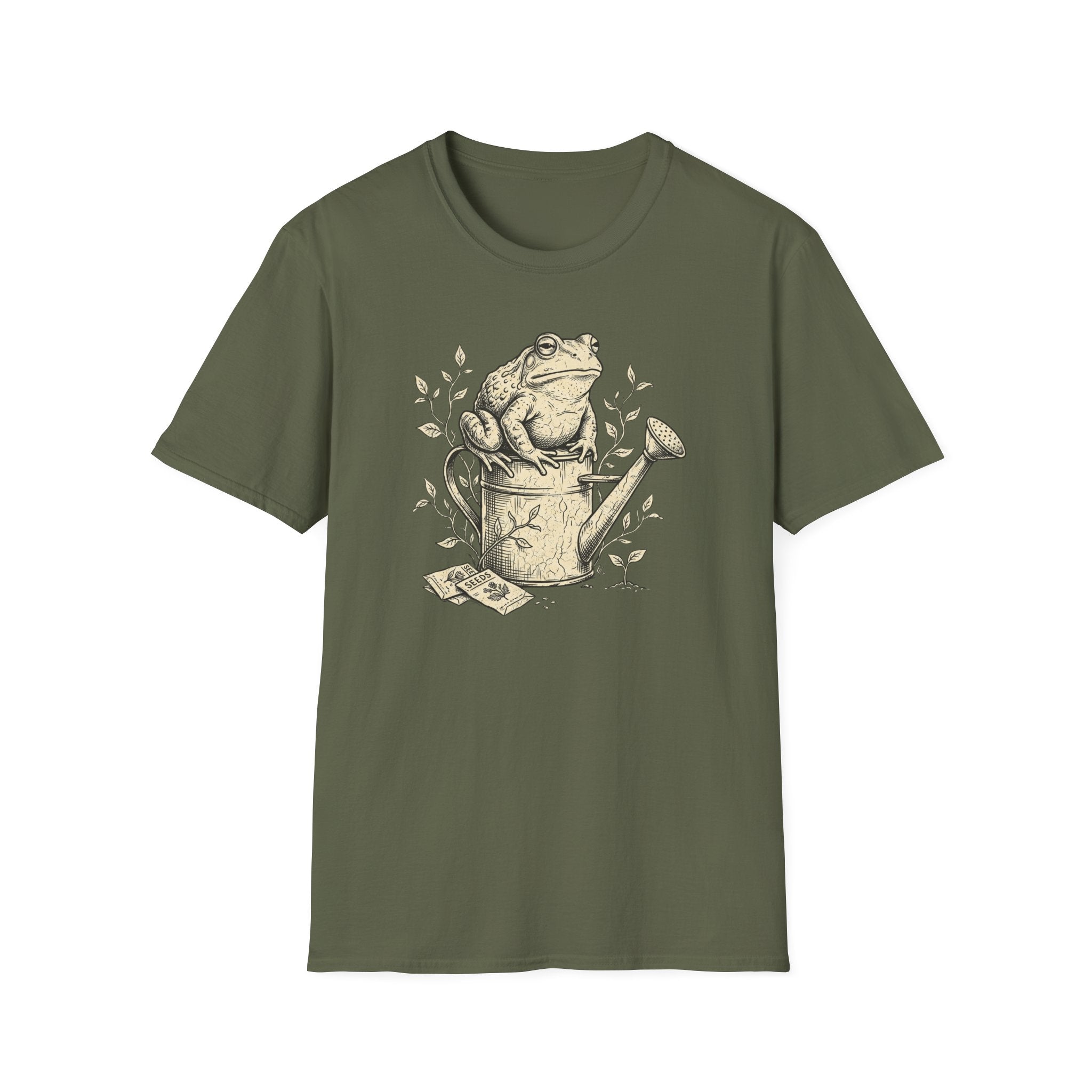 Frog on Watering Can T‑Shirt