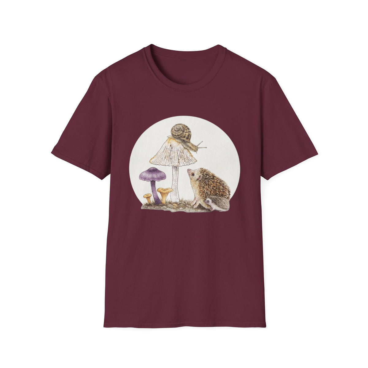 Hedgehog & Snail Mushroom T-Shirt