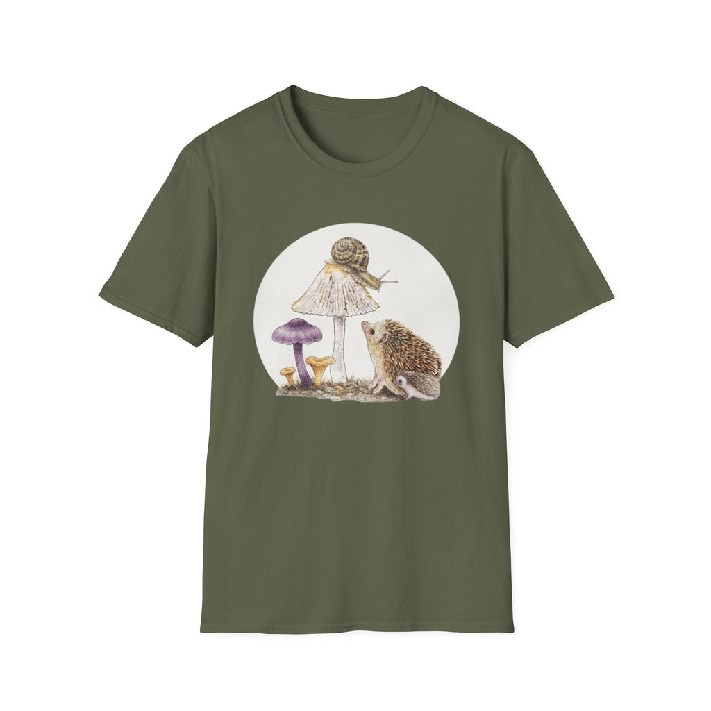 Hedgehog & Snail Mushroom T-Shirt