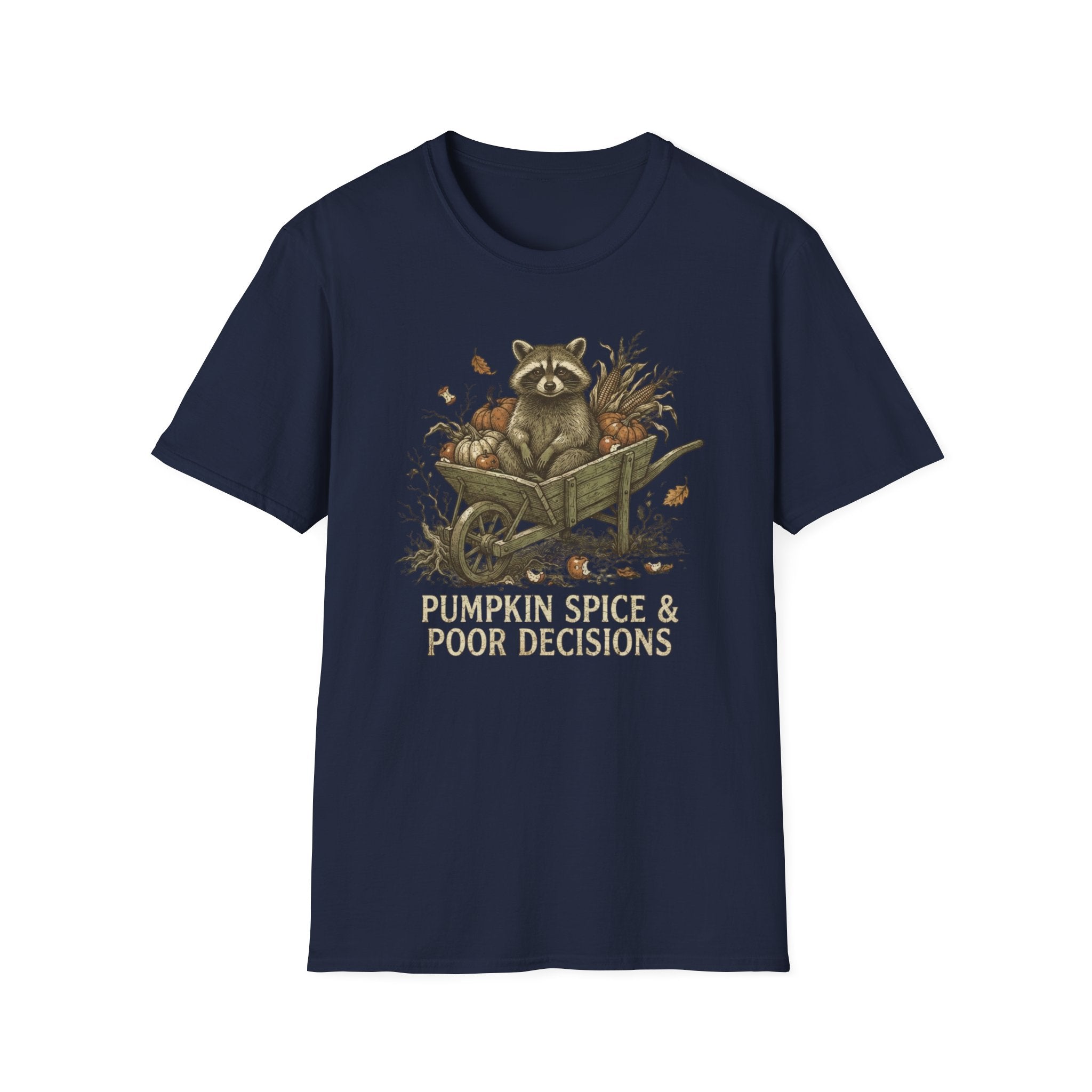 Raccoon Wheelbarrow Pumpkin T-Shirt
