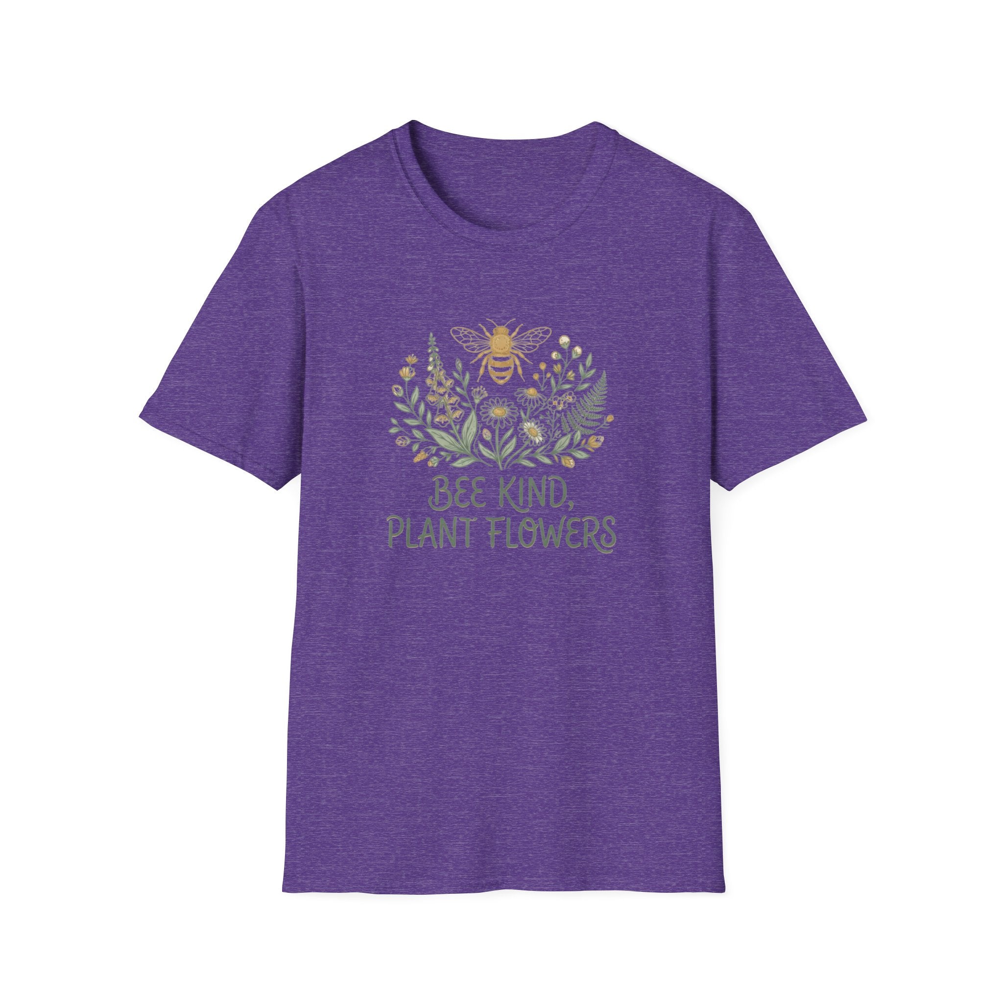 'Bee Kind, Plant Flowers' Floral Bee T-Shirt