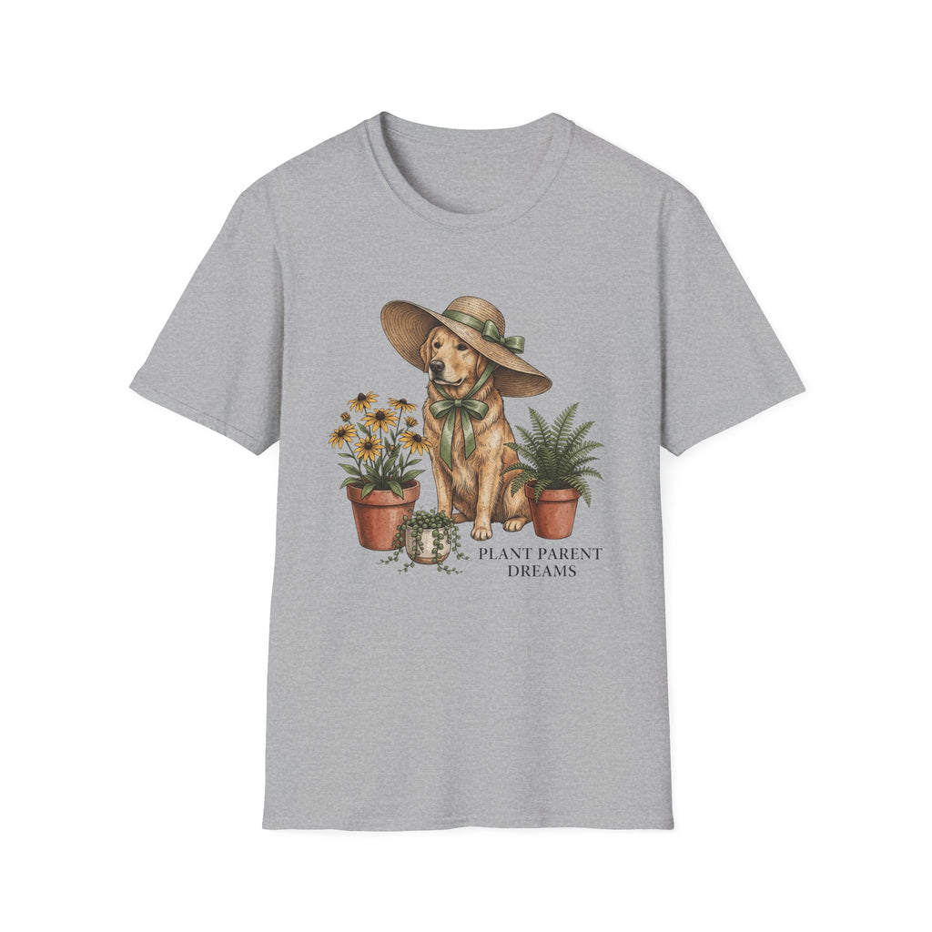 Golden Retriever with Plants Garden T-Shirt