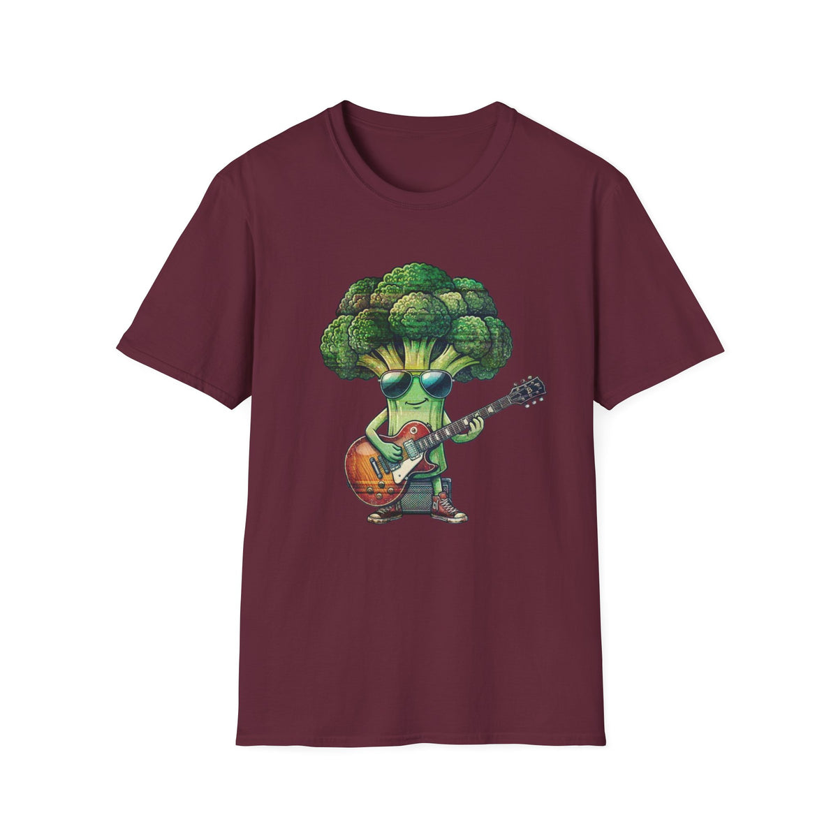 Cool Broccoli Playing Guitar Tee