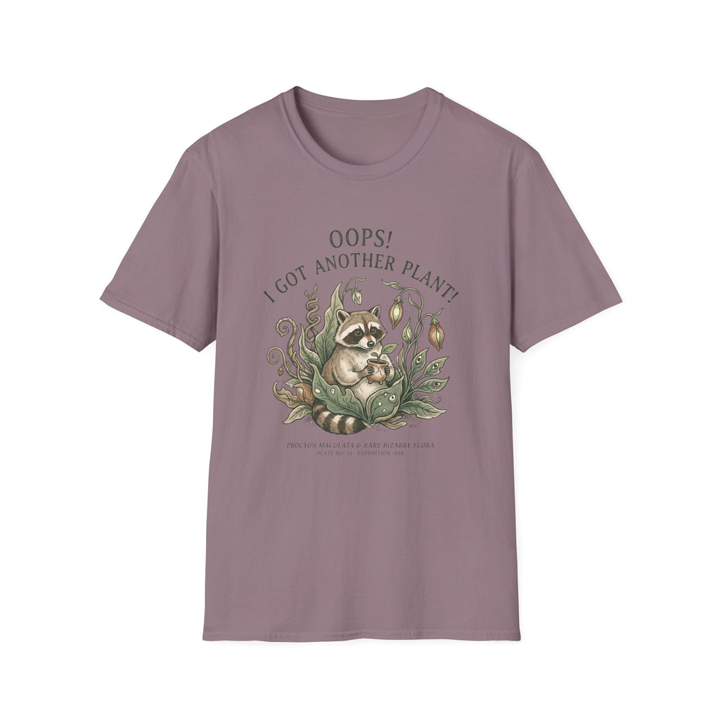 “Oops! I Got Another Plant” Raccoon Botanical Tee