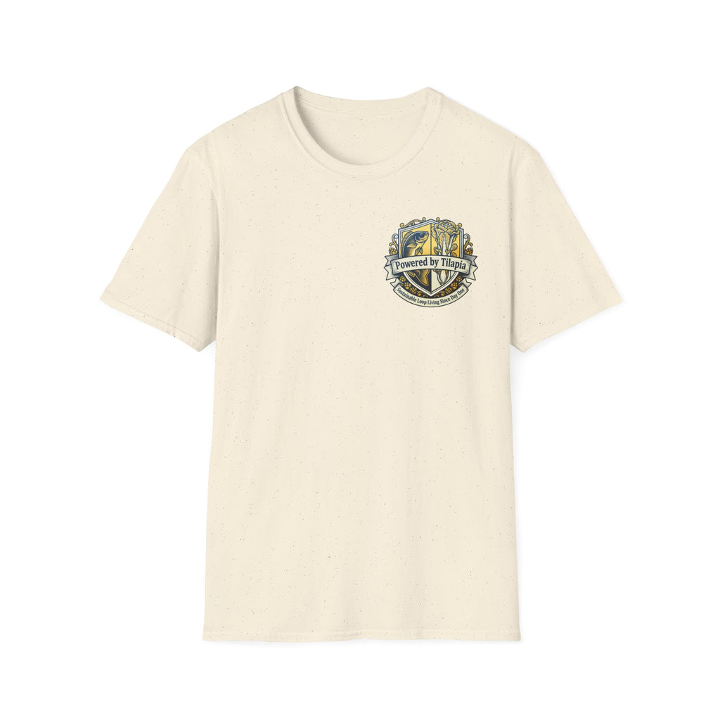 "Powered by Tilapia" Crest Graphic T-Shirt