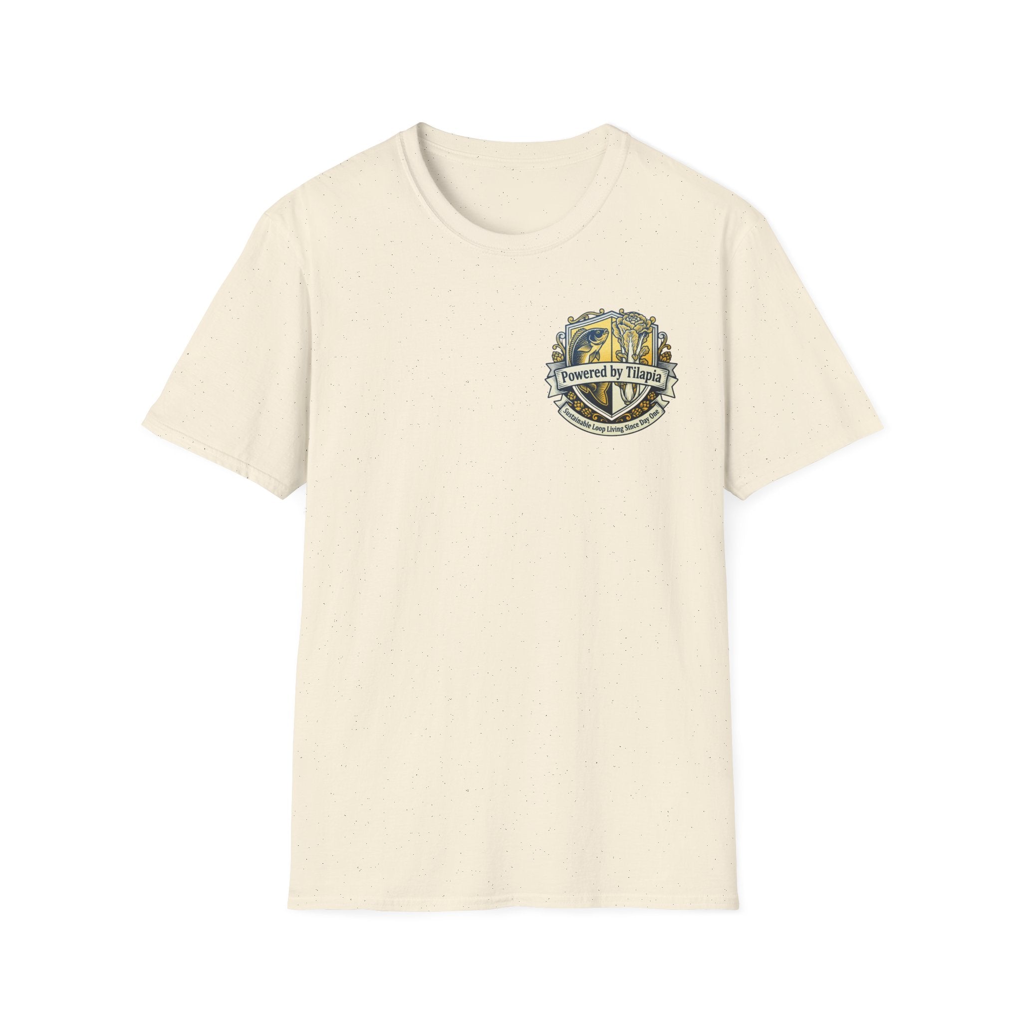 "Powered by Tilapia" Crest Graphic T-Shirt