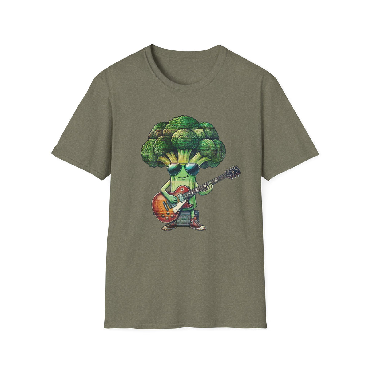 Cool Broccoli Playing Guitar Tee
