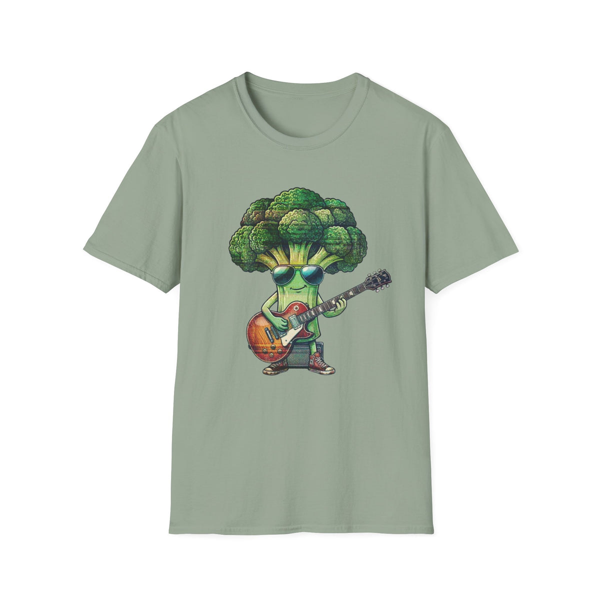 Cool Broccoli Playing Guitar Tee