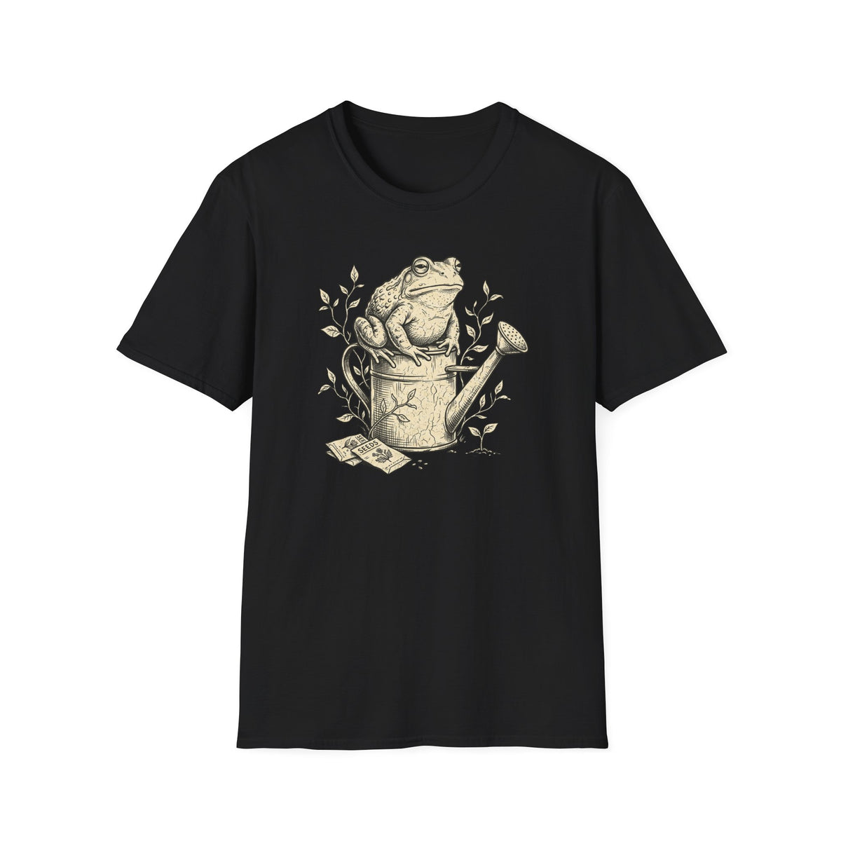 Frog on Watering Can T‑Shirt