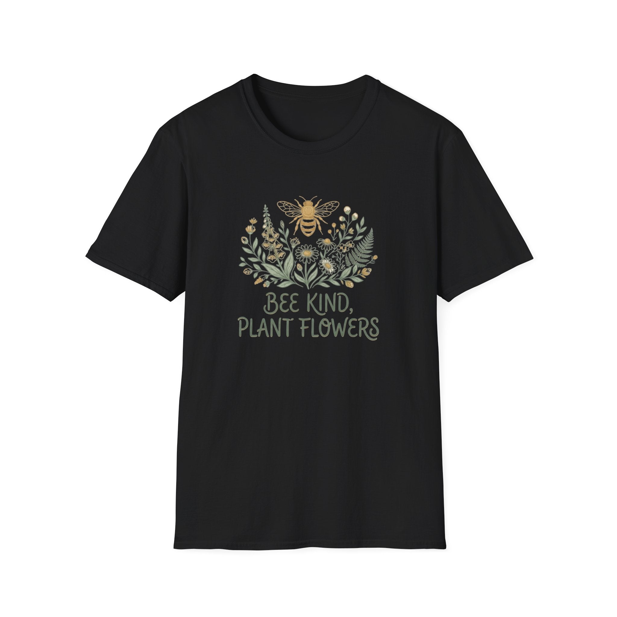 'Bee Kind, Plant Flowers' Floral Bee T-Shirt