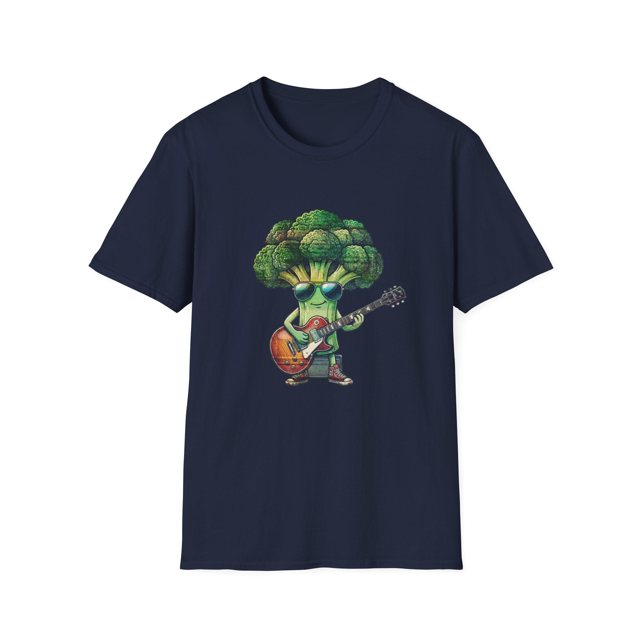 Cool Broccoli Playing Guitar T-Shirt