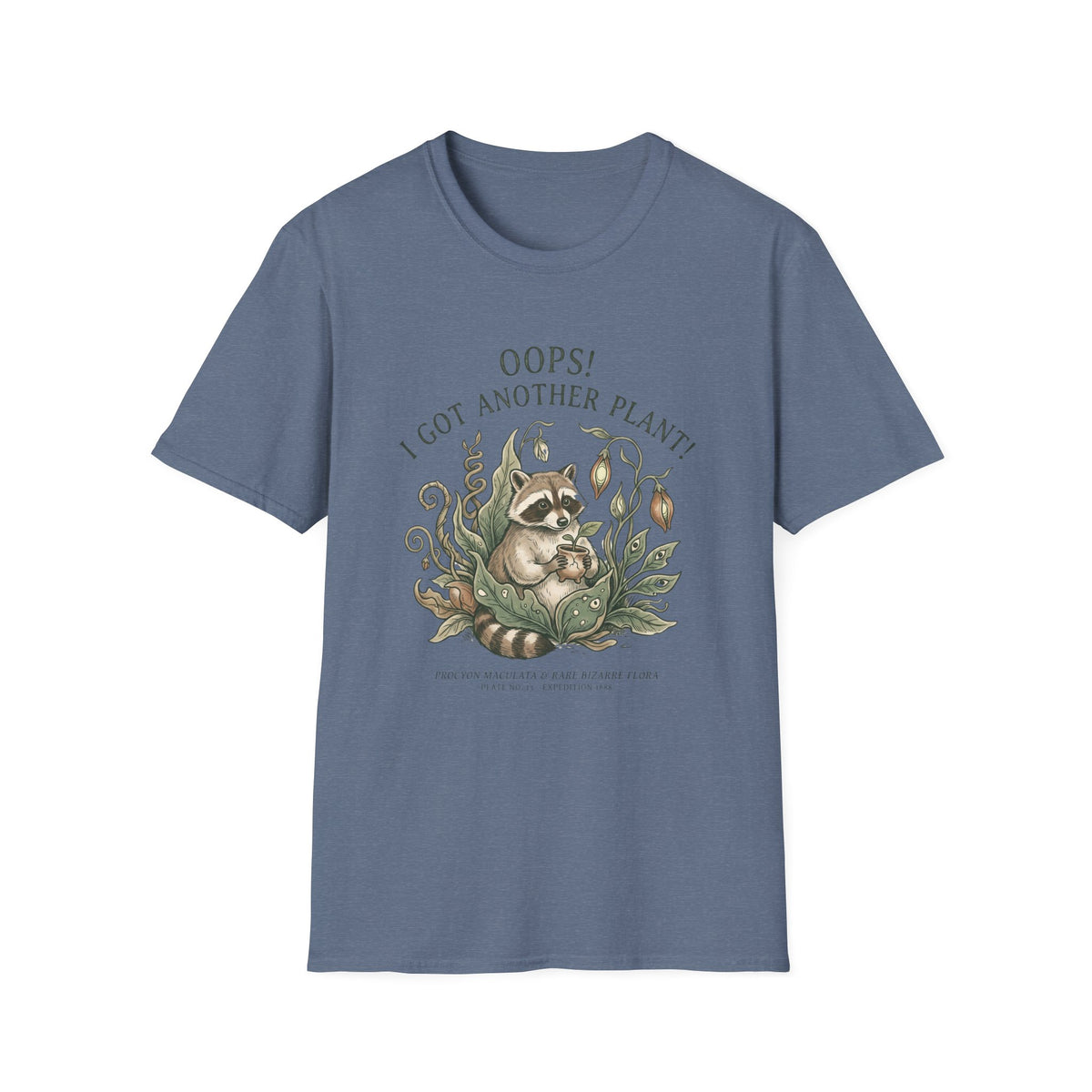 “Oops! I Got Another Plant” Raccoon Botanical Tee