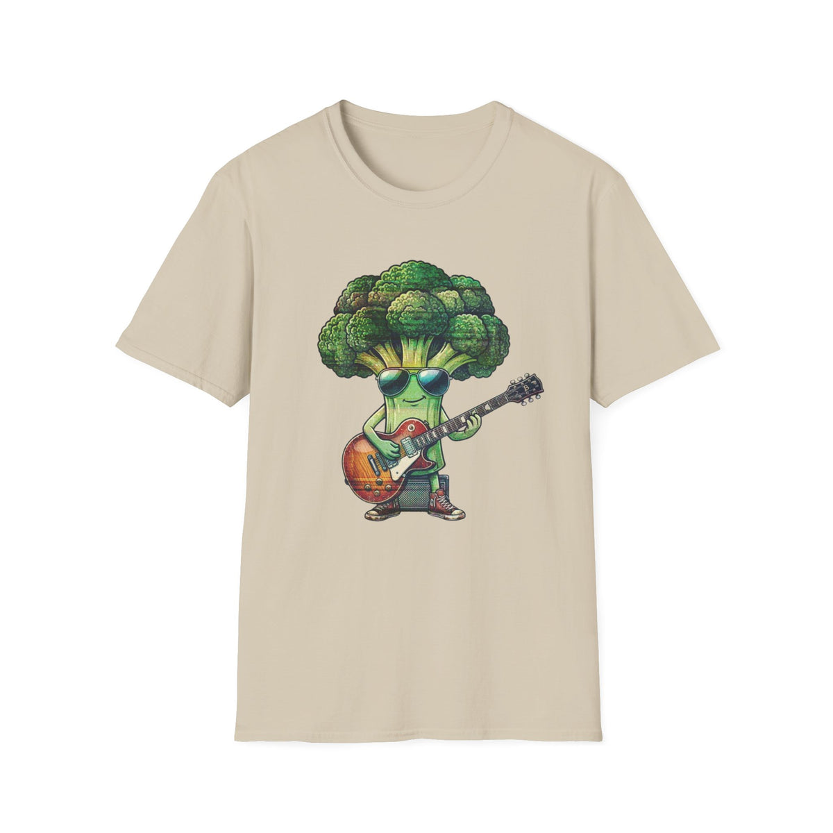 Cool Broccoli Playing Guitar Tee